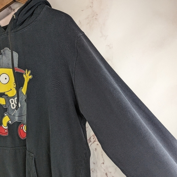 Neff Bart Simpson Hoodie Mens Large Black Skate Graphic Pullover Sweatshirt - Picture 11 of 11